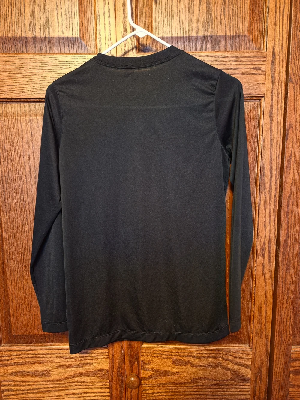Nike Black Long-Sleeve Tee with White Swoosh